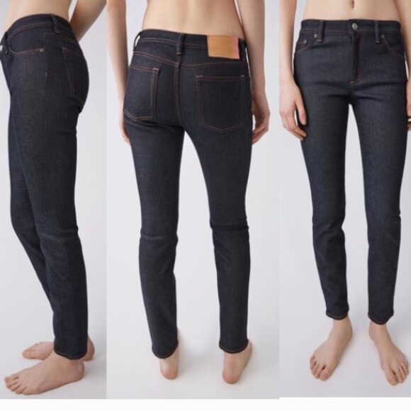 Acne Studios Bla Konst Climb Indigo Skinny Jeans Cropped Length 28 x 24 Women's - Picture 1 of 13